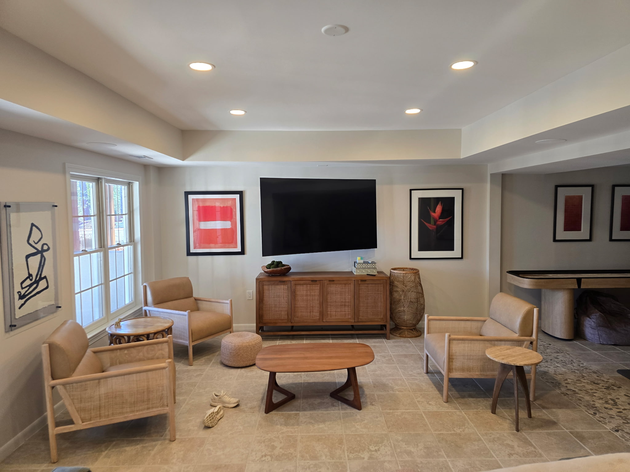 Finished basement living area